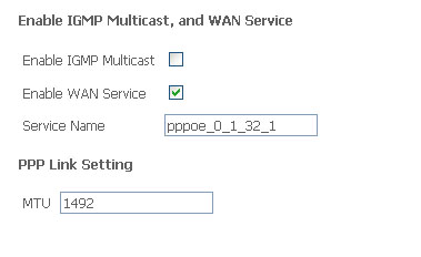 Enable IGMP Multicast, and WAN Service Enable IGMP Multicast, and WAN Service